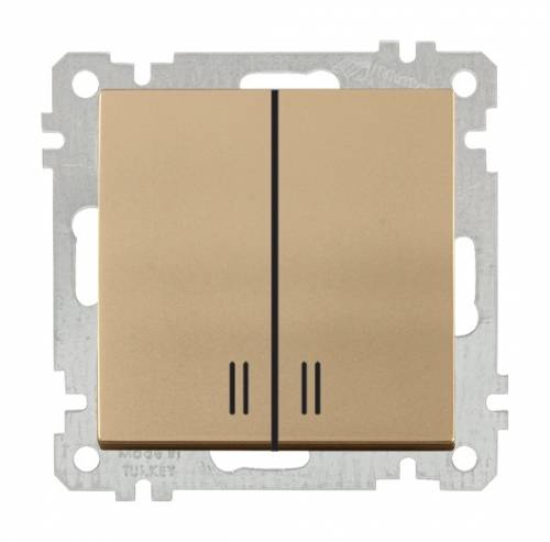 Illuminated Two Gang One Way Switch White Easy Connection