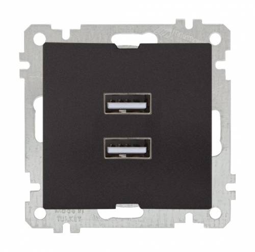 Mek Tuş İkili Usb Şarj Prizi Beyaz