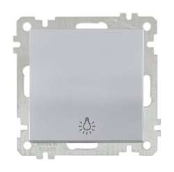 One Gang One Way Switch (Push Plate) White with Screw - Thumbnail