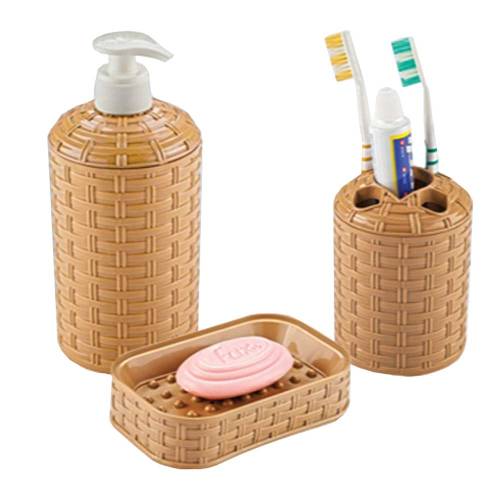 Ensemble de salle de bain en rotin Eco 3PCS