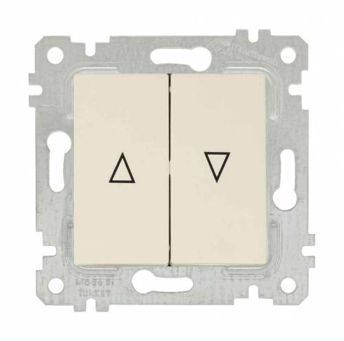 Rita Mechanism+Plate Blind Switch White (Control Switch) Easy Connection
