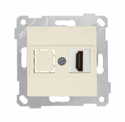 Rita Mechanism+Plate Data Socekt 1*HDMI White
