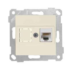 Rita Mechanism+Plate Data Socket 1*Rj45 (Cat5E)-White - Thumbnail