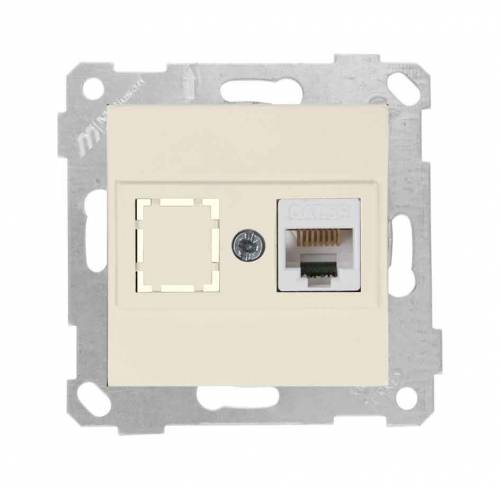Rita Mechanism+Plate Data Socket 1*Rj45 (Cat5E)-White