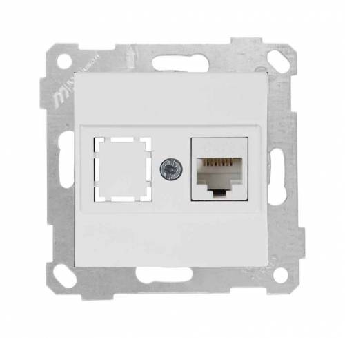 Rita Mechanism+Plate Data Socket 1*Rj45 (Cat6) White