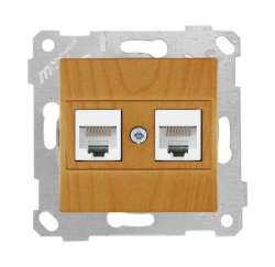 Rita Розетка компьютерная 2*RJ45 (Cat5e), белый цвет - Thumbnail