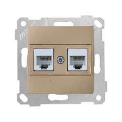 Rita Розетка компьютерная 2*RJ45 (Cat5e), белый цвет - Thumbnail