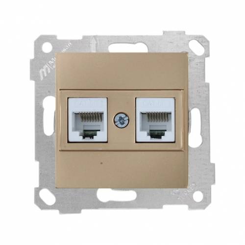 Rita Розетка компьютерная 2*RJ45 (Cat5e), белый цвет