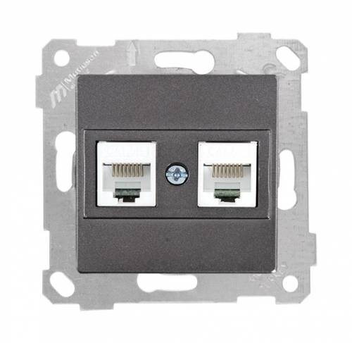 Rita Розетка компьютерная 2*RJ45 (Cat5e), белый цвет