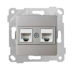 Rita Розетка компьютерная 2*RJ45 (Cat5e), белый цвет - Thumbnail
