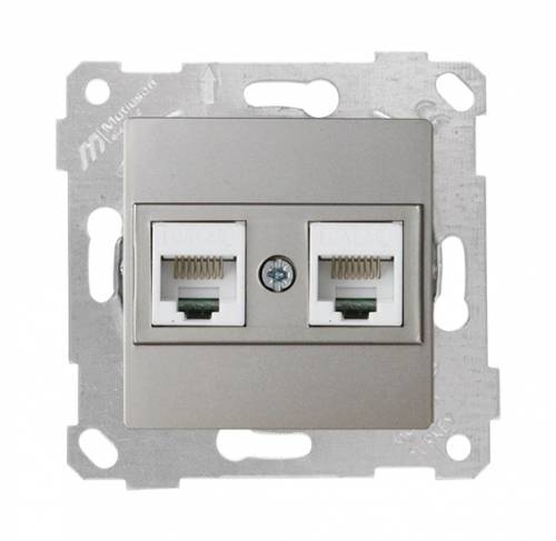 Rita Розетка компьютерная 2*RJ45 (Cat5e), белый цвет