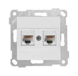 Rita Розетка компьютерная 2*RJ45 (Cat5e), белый цвет - Thumbnail