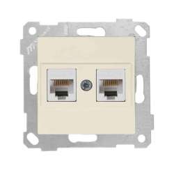 Rita Розетка компьютерная 2*RJ45 (Cat5e), белый цвет - Thumbnail