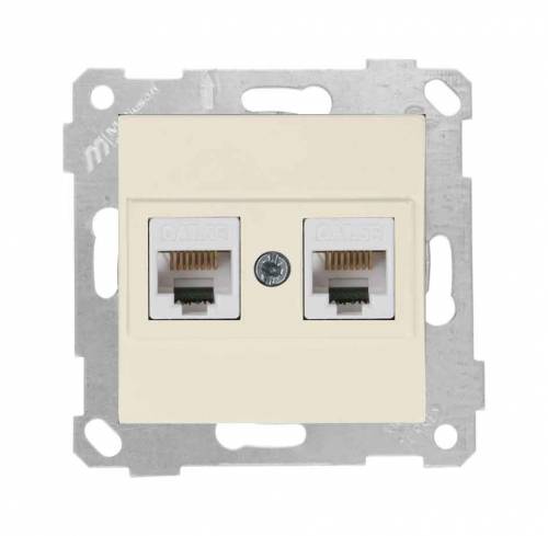 Rita Розетка компьютерная 2*RJ45 (Cat5e), белый цвет