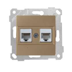 Rita Розетка компьютерная 2*RJ45 (Cat6), белый цвет - Thumbnail