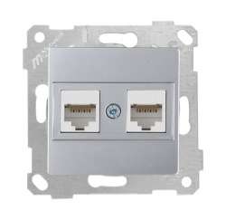 Rita Розетка компьютерная 2*RJ45 (Cat6), белый цвет - Thumbnail