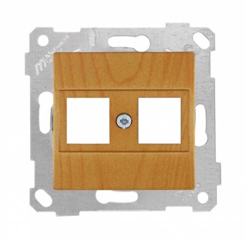 Rita Mechanism+Plate Data Socket 2*Rj45 White Without Connector