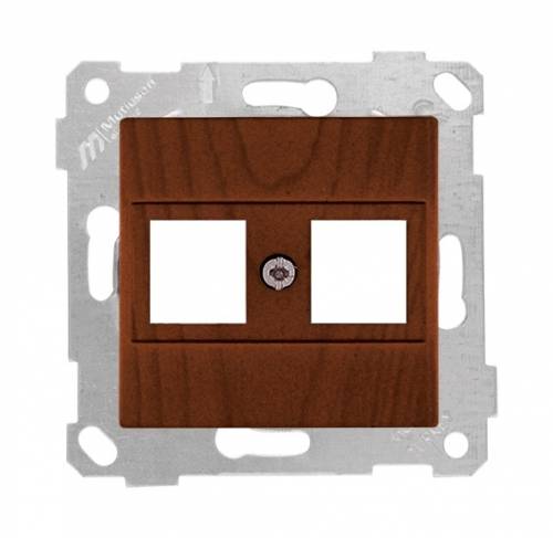 Rita Mechanism+Plate Data Socket 2*Rj45 White Without Connector