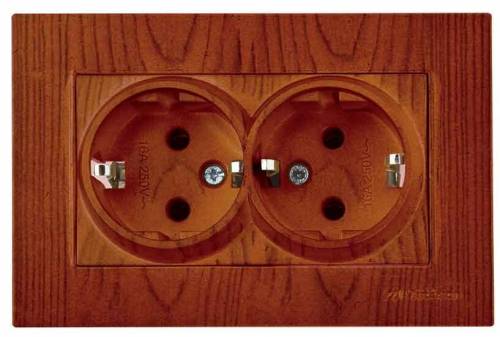 Rita Mechanism+Plate Double Socket Earthed Porcelain White