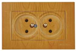 Rita Mechanism+Plate Double Socket with UPS (French) White - Thumbnail