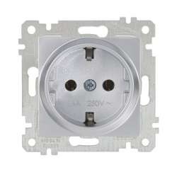 Rita Mechanism+Plate Earthed Socket Outlet White - Thumbnail
