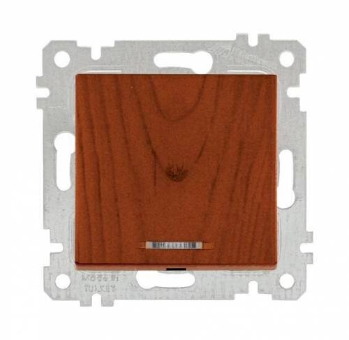 Rita Mechanism+Plate Illuminated One (220V) Gang One Way Switch White - with Screw