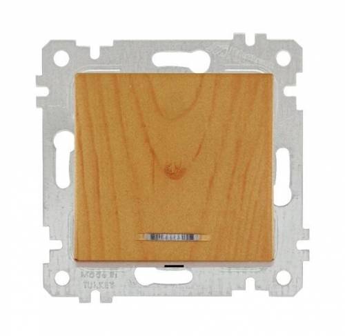 Rita Mechanism+Plate Illuminated One (220V) Gang One Way Switch White - with Screw
