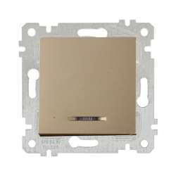 Rita Mechanism+Plate Illuminated One (220V) Gang One Way Switch White - with Screw - Thumbnail
