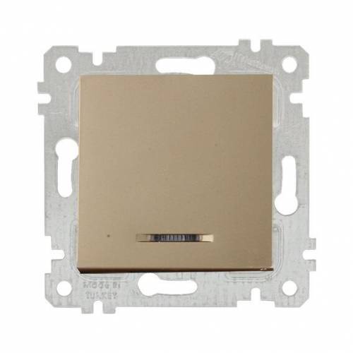 Rita Mechanism+Plate Illuminated One (220V) Gang One Way Switch White - with Screw