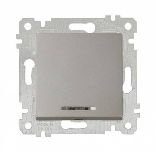 Rita Mechanism+Plate Illuminated One (220V) Gang One Way Switch White - with Screw