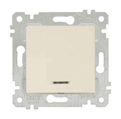 Rita Mechanism+Plate Illuminated One (220V) Gang One Way Switch White - with Screw - Thumbnail