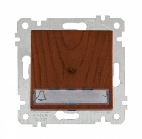 Rita Mechanism+Plate Illumintaed 1G 1W Switch With Label (Push Plate) White (Easy Connection)