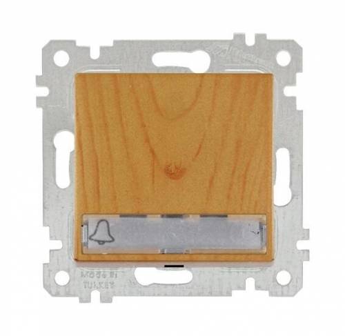 Rita Mechanism+Plate Illumintaed 1G 1W Switch With Label (Push Plate) White (Easy Connection)