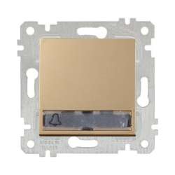 Rita Mechanism+Plate Illumintaed 1G 1W Switch With Label (Push Plate) White (Easy Connection) - Thumbnail