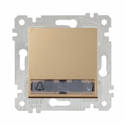 Rita Mechanism+Plate Illumintaed 1G 1W Switch With Label (Push Plate) White (Easy Connection)