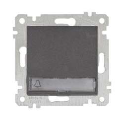 Rita Mechanism+Plate Illumintaed 1G 1W Switch With Label (Push Plate) White (Easy Connection) - Thumbnail