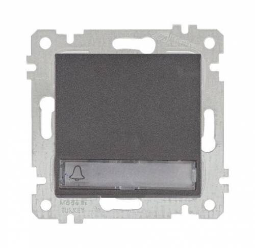 Rita Mechanism+Plate Illumintaed 1G 1W Switch With Label (Push Plate) White (Easy Connection)