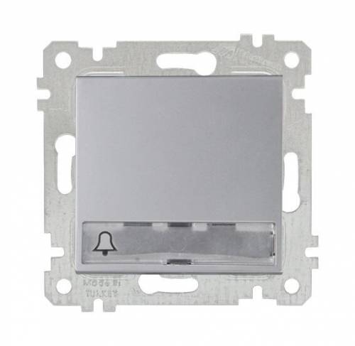 Rita Mechanism+Plate Illumintaed 1G 1W Switch With Label (Push Plate) White (Easy Connection)