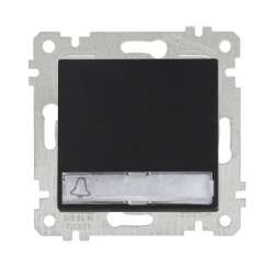 Rita Mechanism+Plate Illumintaed 1G 1W Switch With Label (Push Plate) White (Easy Connection) - Thumbnail