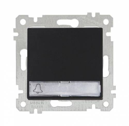 Rita Mechanism+Plate Illumintaed 1G 1W Switch With Label (Push Plate) White (Easy Connection)