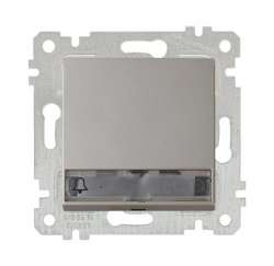 Rita Mechanism+Plate Illumintaed 1G 1W Switch With Label (Push Plate) White (Easy Connection) - Thumbnail