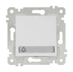 Rita Mechanism+Plate Illumintaed 1G 1W Switch With Label (Push Plate) White (Easy Connection) - Thumbnail