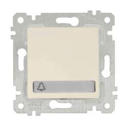 Rita Mechanism+Plate Illumintaed 1G 1W Switch With Label (Push Plate) White (Easy Connection) - Thumbnail