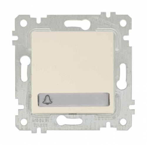 Rita Mechanism+Plate Illumintaed 1G 1W Switch With Label (Push Plate) White (Easy Connection)