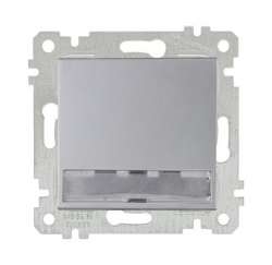 Rita Mechanism+Plate Illumintaed 1G 1W Switch With Label White (Easy Connection) - Thumbnail