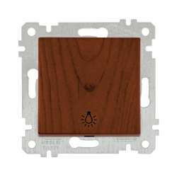 Rita Mechanism+Plate One Gang One Way Switch (Push Plate) White with Screw - Thumbnail