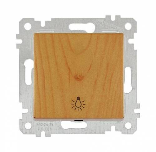 Rita Mechanism+Plate One Gang One Way Switch (Push Plate) White with Screw