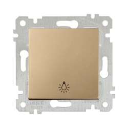 Rita Mechanism+Plate One Gang One Way Switch (Push Plate) White with Screw - Thumbnail
