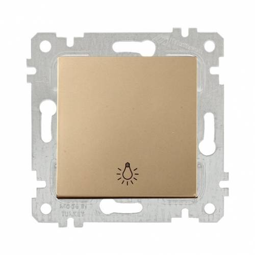 Rita Mechanism+Plate One Gang One Way Switch (Push Plate) White with Screw