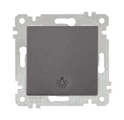 Rita Mechanism+Plate One Gang One Way Switch (Push Plate) White with Screw - Thumbnail